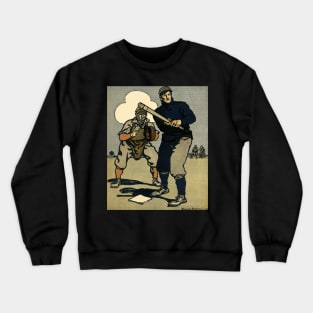 Vintage Sports Baseball Players, Stylized Art Crewneck Sweatshirt